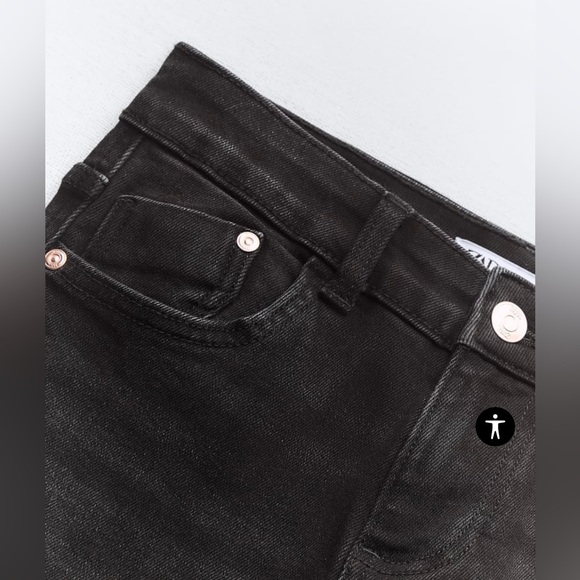 🖤FINAL SALE🖤 Zara Z1975 Skinny Jeans Black Mid Rise Size 2 — Slim Fit Classic - Picture 6 of 11